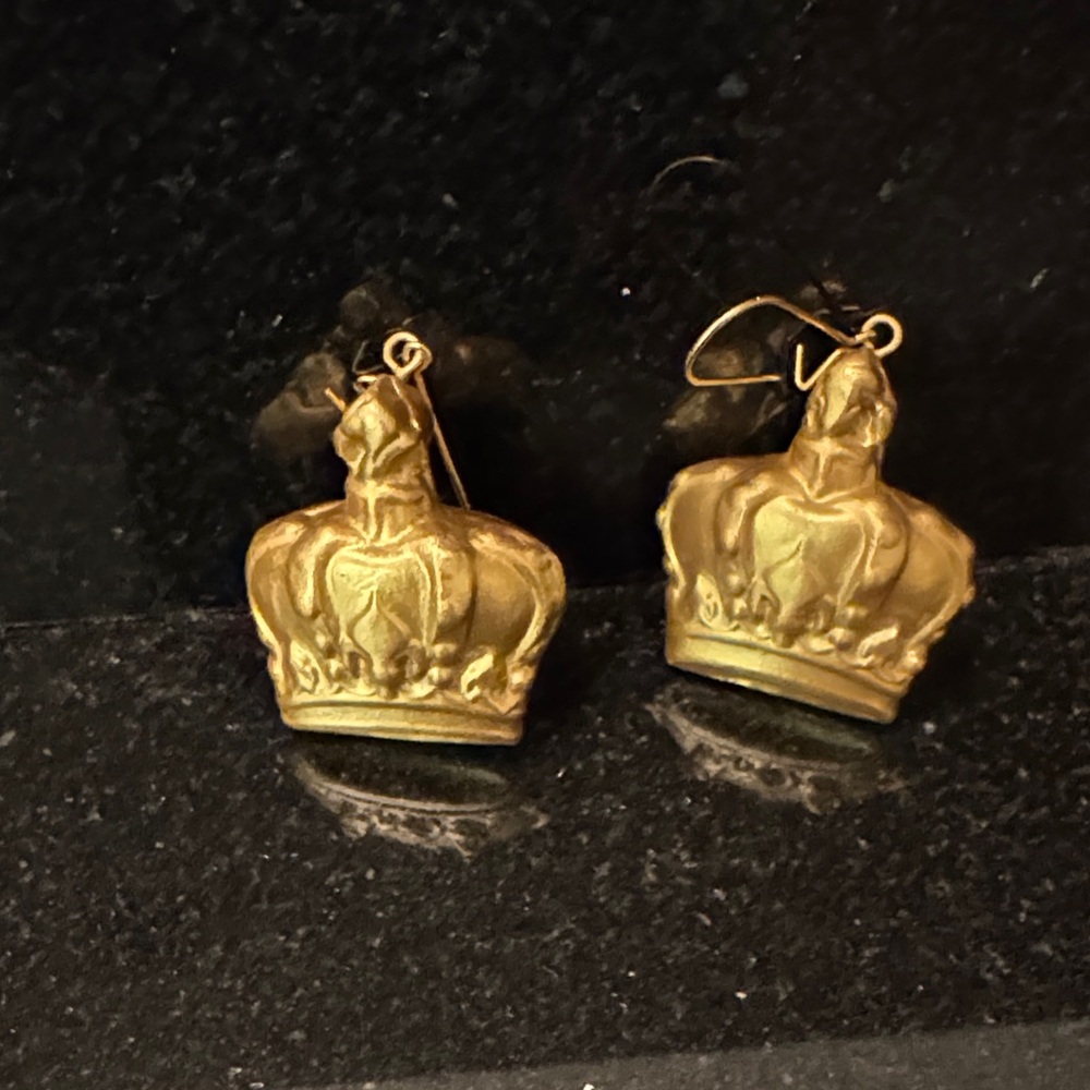 Gold Crown Earrings